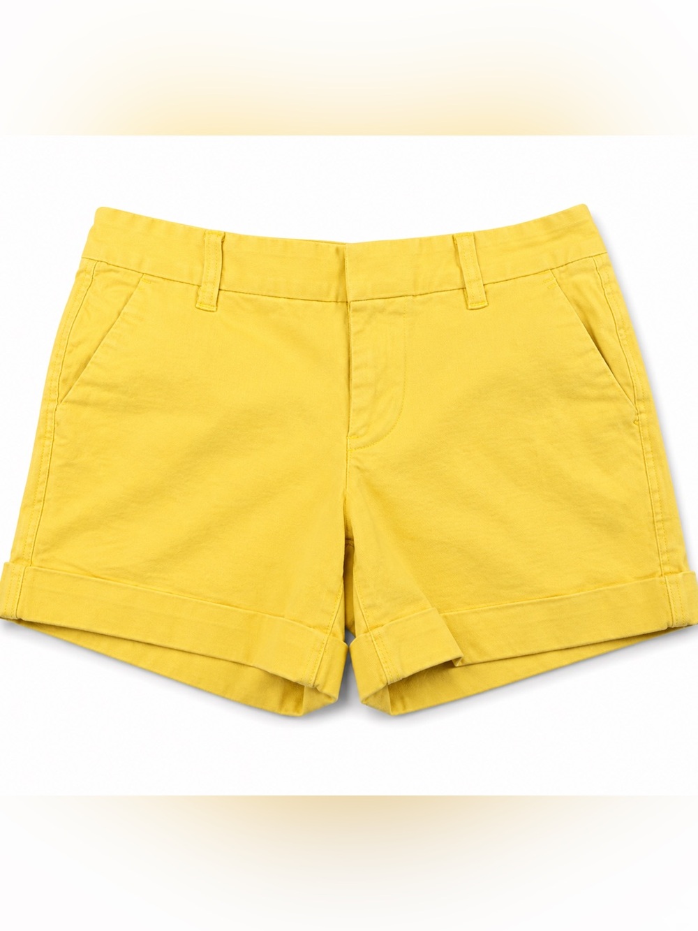 Dear John Yellow Cuffed Chino Shorts Size 28 Stretch Casual